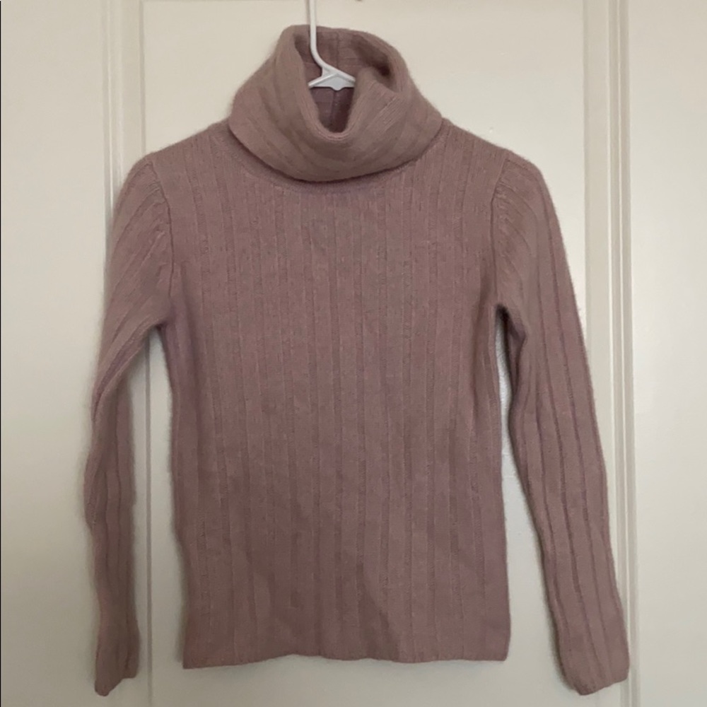100% 2- ply, thick cashmere turtle neck sweater